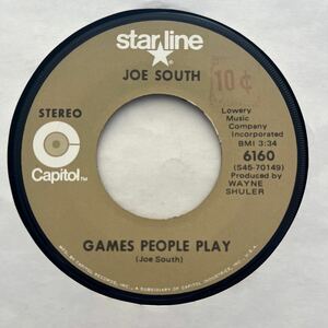 US盤 7インチ　JOE SOUTH # GAMES PEOPLE PLAY / THESE ARE NOT MY PEOPLE