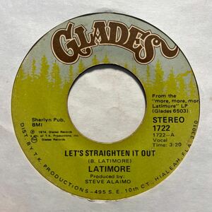 US盤 7インチ　LATIMORE # LET'S STRAIGHTEN IT OUT / AIN'T NOBODY GONNA MAKE ME CHANGE MY MIND