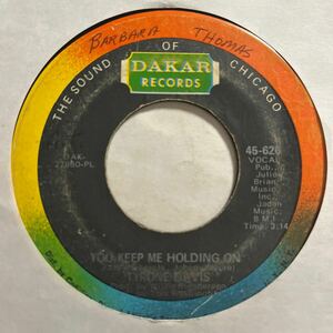 US盤 7インチ　TYRONE DAVIS # YOU KEEP ME HOLDING ON / WE GOT A LOVE NO ONE CAN DENY