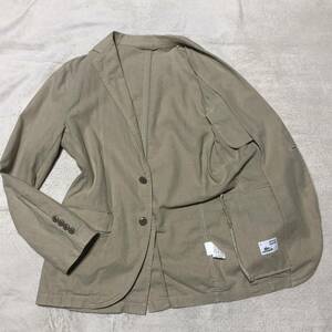 LACOSTE ラコステ VINTAGE WASHED【人気のリネンウール生地】テーラードジャケット ブレザー 裏地無し 2B ベージュ Lサイズ