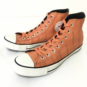 廃盤限定！CONVERSEコンバース☆本革レザースニーカー26、5cmメンズハイカットレザーシューズ☆オレンジオールスター靴くつワンスター