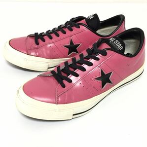 希少！CONVERSE コンバース☆ワンスターレザースニーカー26、5cmピンク本革one starメンズ日本製ヴィンテージ廃盤本革シューズ人気カラー