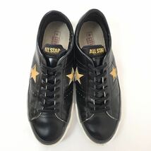 希少！CONVERSE コンバース☆ワンスターレザースニーカー28cm本革one starメンズ日本製ヴィンテージ廃盤本革シューズ人気カラー黒金_画像2