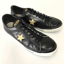 希少！CONVERSE コンバース☆ワンスターレザースニーカー28cm本革one starメンズ日本製ヴィンテージ廃盤本革シューズ人気カラー黒金_画像3