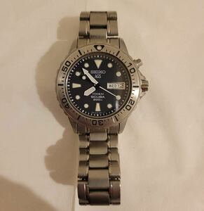 SEIKO セイコー SCUBA スキューバ 200m　AGSチタン メンズ 5M43-0A60 不動品　ジャンク品 (01-)