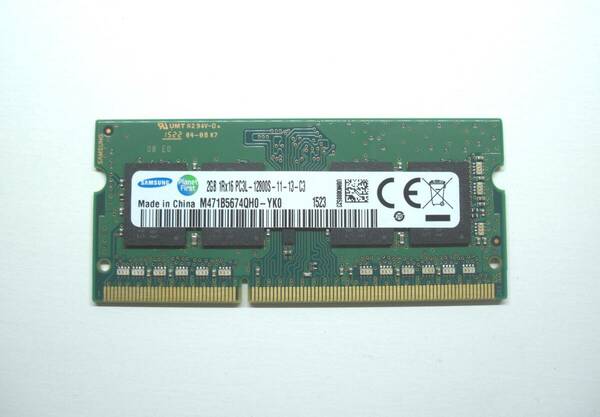 【即決・送料無料】SAMSUNG サムスン DDR3 1600 2GB 1Rx16 PC3L-12800S-11-13-C3 低電圧 1.35V 204-Pin SDRAM SO-DIMM ノート用 メモリ