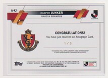 Topps 2023 Jリーグ Flagship Kasper Junker キャスパー ユンカー 名古屋グランパス レッドパラレル 直筆サインカード #1/5_画像2