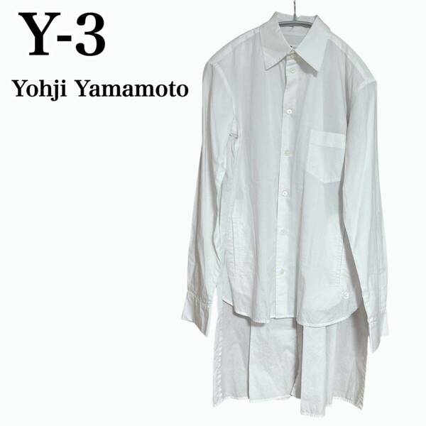 状態良 Y-3 Yohji Yamamoto ヨウジヤマモト ロゴ ロングシャツ 長袖 変形 ポケット マルチカラー ワイスリー adidas アディダス メンズ
