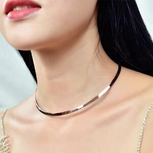  re-arrival! on goods silver choker wide choker necklace stainless steel silver accessory simple choker 