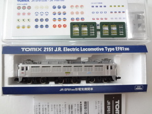 美品★TOMIX 2151 JR EF81形300番台 電気機関車 ステンレス車体 動作確認済み シール未使用 取説付 トミックス Nゲージ 鉄道模型 送料350円