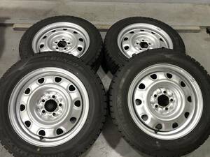 ★保管袋付★(5B161)鉄ホイール 15ｘ6JJ 5穴 100 + DUNLOP WM02 185/65R15 88Q 2020年 スタッドレスタイヤ 送料無料