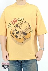 パン ディエスタ半袖Tシャツ◆PANDIESTA JAPAN マスタードXLサイズ 554473 パンディエスタジャパン パンダ ユニセックス