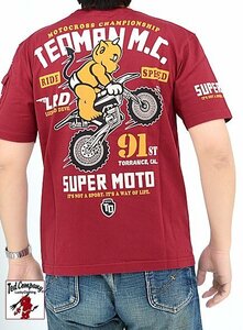 SUPER MOTO半袖Tシャツ◆TEDMAN/テッドマン ワインLサイズ（サイズ42）TDSS-562 エフ商会 アメカジ efu 赤鬼