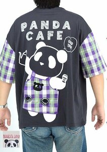 パンダカフェ半袖Tシャツ◆PANDIESTA JAPAN チャコールXLサイズ 554470 パンディエスタジャパン ぬいぐるみ ユニセックス