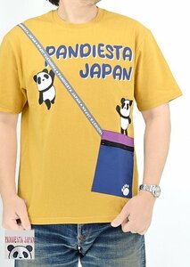 サコッシュ付き半袖Tシャツ◆PANDIESTA JAPAN マスタードLサイズ 554355 パンディエスタジャパン パンダ ユニセックス