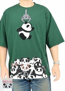 パンダさんGET BIG Tシャツ◆PANDIESTA JAPAN グリーンSサイズ 554105 パンディエスタジャパン オーバーサイズ ゆったりめ