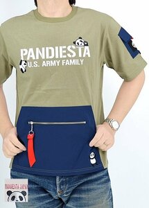 PDJ-ARMYミリタリーポケット半袖Tシャツ◆PANDIESTA JAPAN カーキXXLサイズ 554950 パンディエスタジャパン パンダ ユニセックス