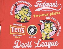 BASEBALL半袖Tシャツ◆TEDMAN/テッドマン レッドSサイズ（サイズ38）TDSS-563 エフ商会 アメカジ efu 赤鬼 野球_画像4