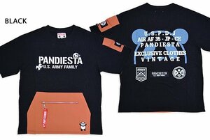 PDJ-ARMYミリタリーポケット半袖Tシャツ◆PANDIESTA JAPAN ブラックMサイズ 554950 パンディエスタジャパン パンダ ユニセックス