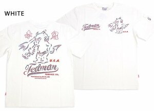 ピンストライプ半袖Tシャツ◆TEDMAN/テッドマン ホワイトXLサイズ（サイズ44）TDSS-565 エフ商会 アメカジ efu 赤鬼