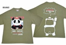手ぶらパンダ半袖Tシャツ ◆PANDIESTA JAPAN カーキLサイズ 554471 パンディエスタジャパン 3D ユニセックス_画像1