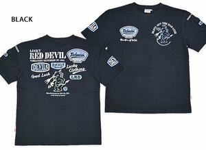 RED DEVILロゴデザイン半袖Tシャツ◆TEDMAN/テッドマン ブラックXXLサイズ（サイズ46）TDSS-566 エフ商会 アメカジ efu 赤鬼