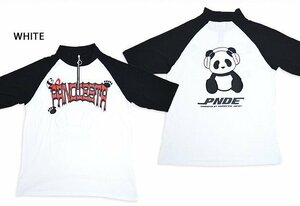 ヘッドフォンパンダさんハーフZIP BIG Tシャツ◆PANDIESTA JAPAN ホワイトXLサイズ 554101 パンディエスタジャパン オーバーサイズ