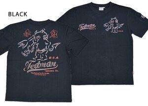 ピンストライプ半袖Tシャツ◆TEDMAN/テッドマン ブラックSサイズ（サイズ38）TDSS-565 エフ商会 アメカジ efu 赤鬼