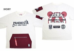 PDJ-ARMYミリタリーポケット半袖Tシャツ◆PANDIESTA JAPAN アイボリーXLサイズ 554950 パンディエスタジャパン パンダ ユニセックス