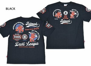 BASEBALL半袖Tシャツ◆TEDMAN/テッドマン ブラックLサイズ（サイズ42）TDSS-563 エフ商会 アメカジ efu 赤鬼 野球