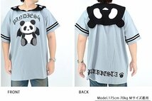 デビルパンダさん セーラーBIG Tシャツ◆PANDIESTA JAPAN サックスＭサイズ 554104 パンディエスタジャパン ゆったりめ オーバーサイズ_画像3
