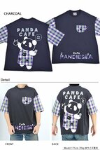 パンダカフェ半袖Tシャツ◆PANDIESTA JAPAN チャコールXLサイズ 554470 パンディエスタジャパン ぬいぐるみ ユニセックス_画像2