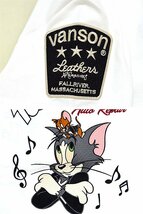 vanson×TOM＆JERRY 半袖Tシャツ◆vanson ホワイトXXLサイズ TJV-2413 バンソン ヴァンソン トムとジェリー 刺繍 バイカー_画像2