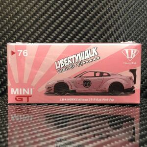 新品未開封 MINI GT 1/64 LB WORKS Nissan GT-R R35 Type2 Rear Wing ver3 Pink Pig RHD MGT00076-R リバティウォーク