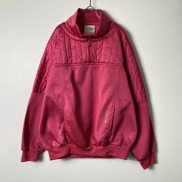 80s adidas ハーフジップ トラックジャケット 裏起毛 M S1802