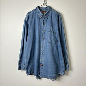 00s GENUINE Dickies デニムシャツ 黒タグ XL S0103