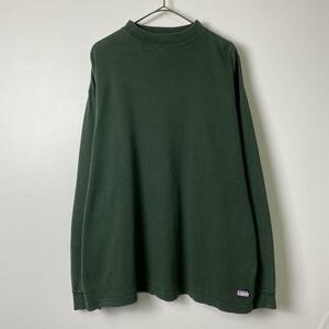 90s CHAPS ラルフローレン モックネック ロンT Tシャツ グリーン L