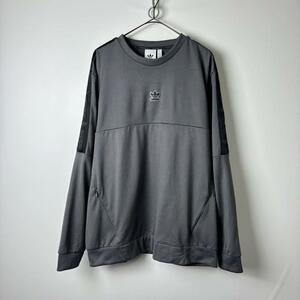 adidas トレフォイル センターロゴ サイドライン スウェット グレー XL