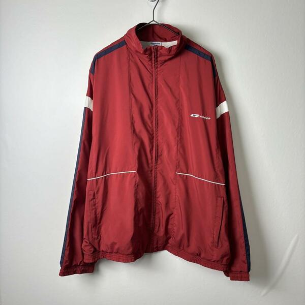 90s Reebok サイドライン ナイロンジャケット レッド 2XL 293