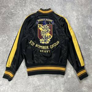 1スタ McCOY Sportswear リアルマッコイズ スカル BOMBER BARONS バッグ刺繍 スカジャン ブラック S33