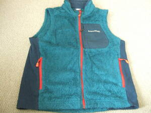 即決① ★ モンベル キッズ フリースベスト ブルー系 140サイズ mont bell kids kid's vest ユーズド mont-bell