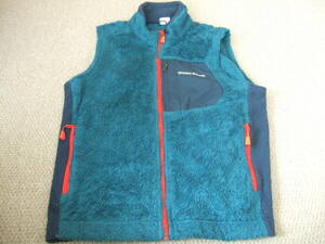 即決② ★ モンベル キッズ フリースベスト ブルー系 140サイズ mont bell kids kid's vest ユーズド mont-bell