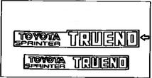 AE86 トレノ TRUENOリアゲート(トランク)ステッカー [黒] Type-1_画像3