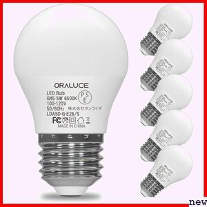 ORALUCE 6個入 PSE認証 調光不可 密閉器具対応 小型電球 色 昼 40W相当 E26口金 LED電球 312