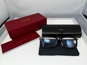 【美品】Cartier カルティエ アイウェア メガネ 眼鏡 C ドゥ カルティエ ドゥーブル CT0420OA 002 XL 箱劣化[224783