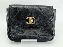 CHANEL シャネル ビコローレ ウェストポーチ ベルトポーチ ブラック/ゴールドチェーン[327869_画像2