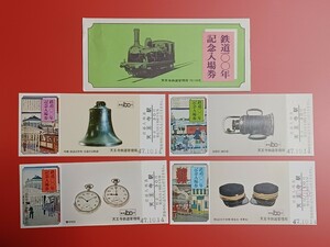 【鉄道100年記念入場券】天王寺駅●S47.10●天王寺鉄道管理局●入鋏なし未使用品