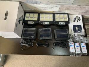 新品3個セット ソーラーライト 人感センサー 屋外 防水 センサー 防犯 太陽光発電