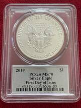 イーグル銀貨　2019　PCGS MS70　初日発行　トーマス・クリーブランド　サイン_画像2