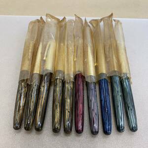 802 万年筆 胴軸 キャップ DELUXE PEN コンバーター 首軸 ペン先 “WB”PEN ストライプ 赤 青 緑 灰 レトロ ヴィンテージ 10本 筆記未確認